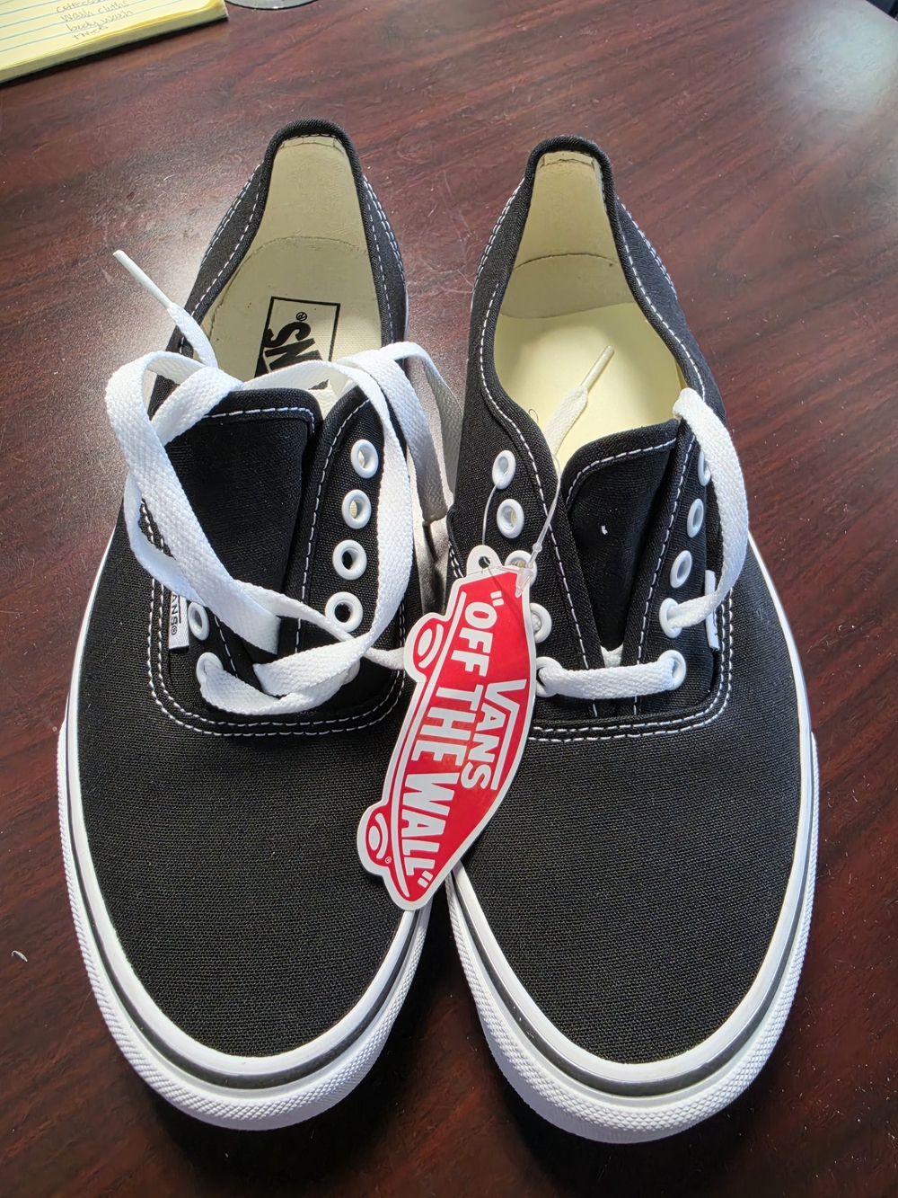 Vans Black and White Low-Top Canvas Sneakers